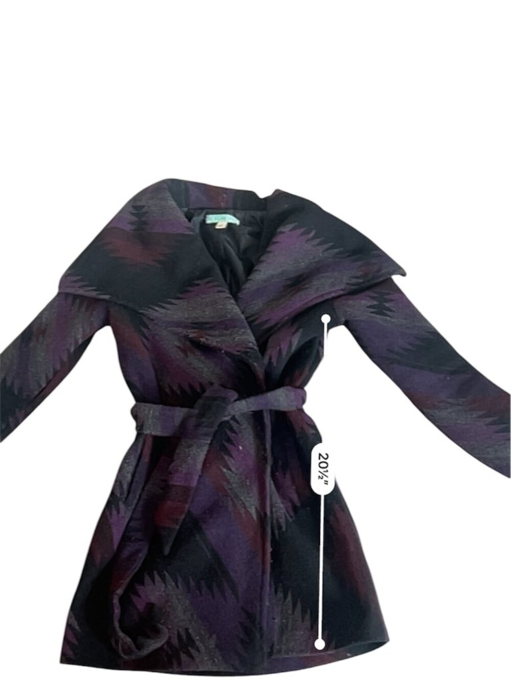 Aztec Print Wool-Look Coat - Picture 4 of 8
